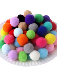 Colorful Small Pom-Poms & High-Elasticity Twist Sticks for Kids' DIY Craft & Collage Materials