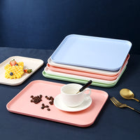 Nordic Style Rectangular Plastic Draining Tray for Teacups, Fruits, and Snacks