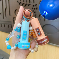 Mini Flashlight Keychain Pendant Cartoon Decompression Toy Backpack Ornament Small Gift