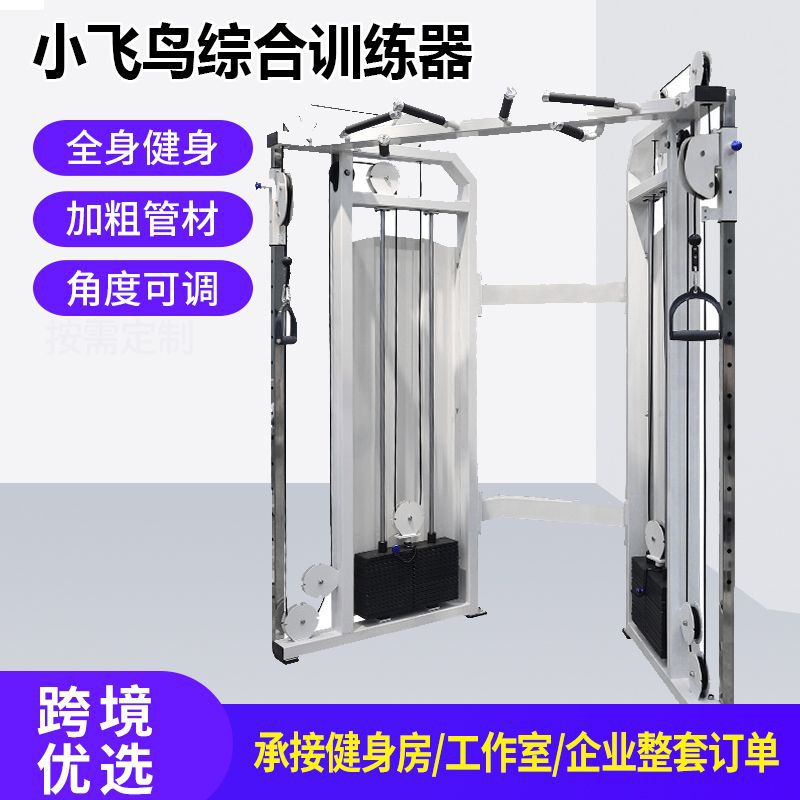 Commercial Dual-Arm Functional Trainer with Integrated Training Rack