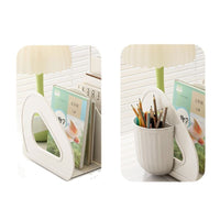 Acrylic Desktop Bookends and Organizer for Books, Files, and Stationery