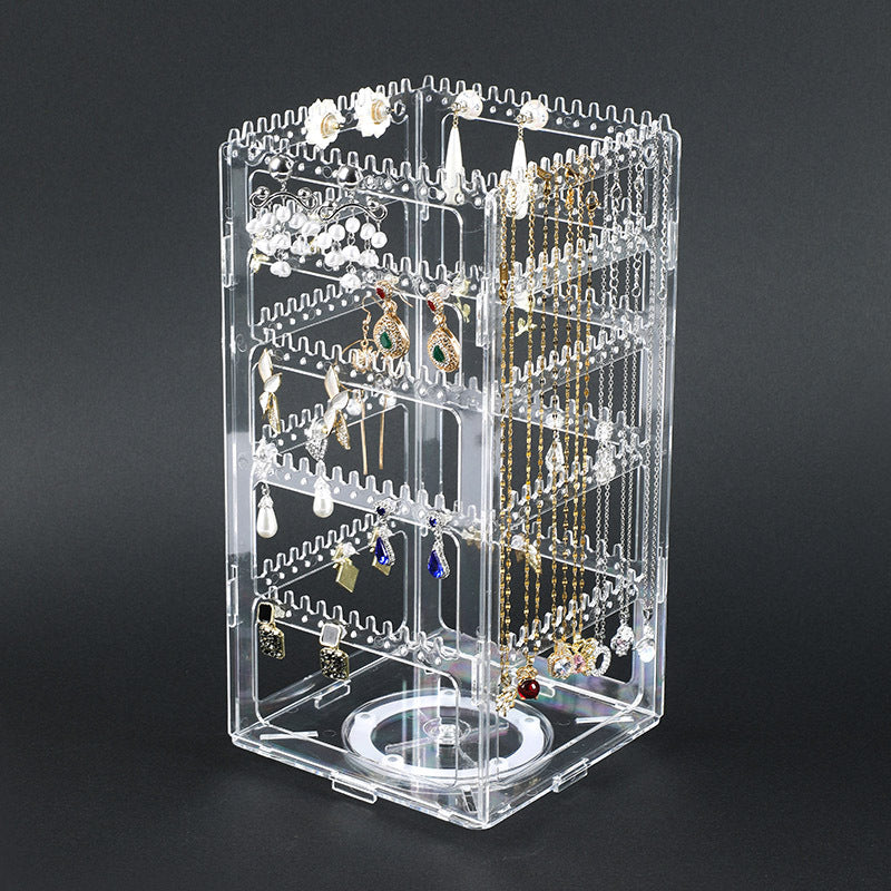 Multi-Layer Rotating Jewelry Organizer for Necklaces, Earrings, and Rings
