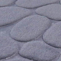 Coral Fleece Pebble Pattern Bathroom Mat Set - Rectangular & U-Shaped Toilet Mats