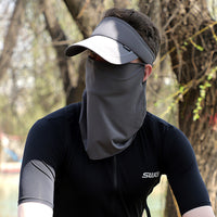 Men's Summer UV Protection Sun Hat with Face Mask and Neck Flap for Outdoor Fishing Cycling
