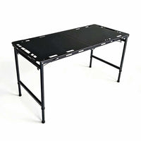 Tactical Height-Adjustable Folding Camping Table with Hydraulic Rod for Outdoor Picnic BBQ