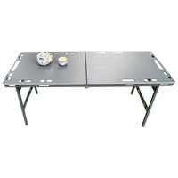 Large Semi-Automatic Hydraulic Folding Camping Table for Outdoor Picnics and Stalls, Thickened Aluminum Alloy
