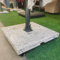 Outdoor Patio Umbrella Base, Heavy Duty Marble Umbrella Stand for Cantilever & Banana Umbrellas, Mobile Weighted Base