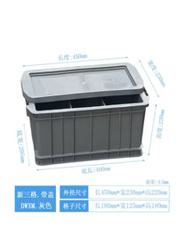 Portable Plastic Storage Box with Removable Dividers and Lid for Parts, Tools, and Small Items