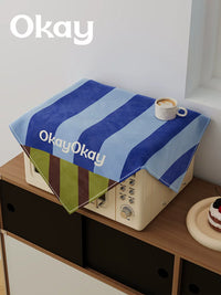 Vintage Striped Microwave Oven Dust Cover and Air Fryer Anti-Oil Cloth