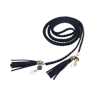 Women's Fashion Braided Tassel Waist Chain with Rhinestones for Dresses and Sweaters
