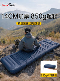 Portable Inflatable Camping Sleeping Pad with Built-in Pump for Outdoor Tent and Car Use