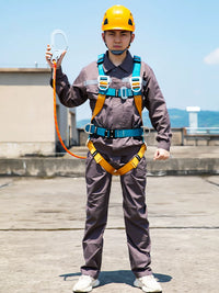 Full Body 5-Point Harness with Lanyard and Hook for Fall Protection