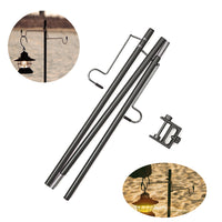Portable Folding Camping Lantern Stand Aluminum Alloy 3-Fold Light Pole for Outdoor Table Lighting