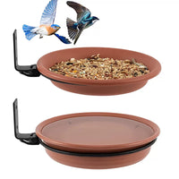 Hanging Bird Feeder and Waterer Tray Set for Garden and Outdoor Use