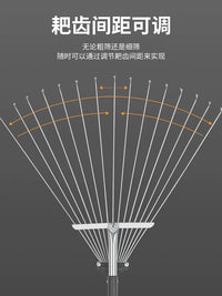 Stainless Steel Garden Leaf Rake and Outdoor Broom Set for Lawn and Yard Cleaning
