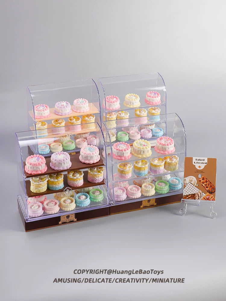 Miniature Dessert Shop Display Cabinet Dollhouse Play Food Toy