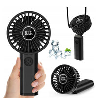 Portable USB Rechargeable Handheld Folding Neck Fan with Power Bank Function
