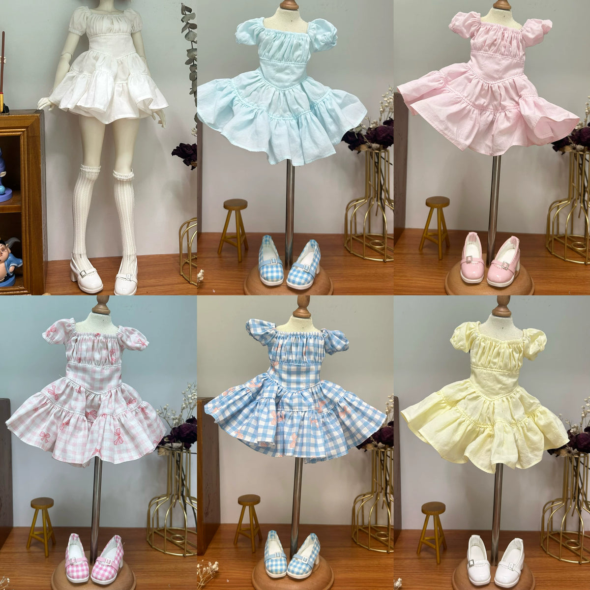 BJD 1/4 Doll Pleated Dress School Style Casual Outfit