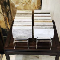Acrylic Tile & Stone Sample Display Rack for Countertop or Wall Mount