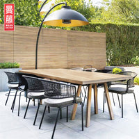 Outdoor Wicker Patio Dining Set with Table and Chairs, 5-Piece Garden Furniture for Balcony, Villa, Yard