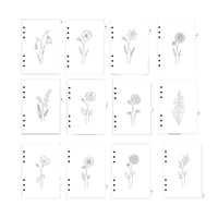 A5 6-Hole Frosted PP Monthly Floral Divider Pages for Loose-Leaf Notebooks