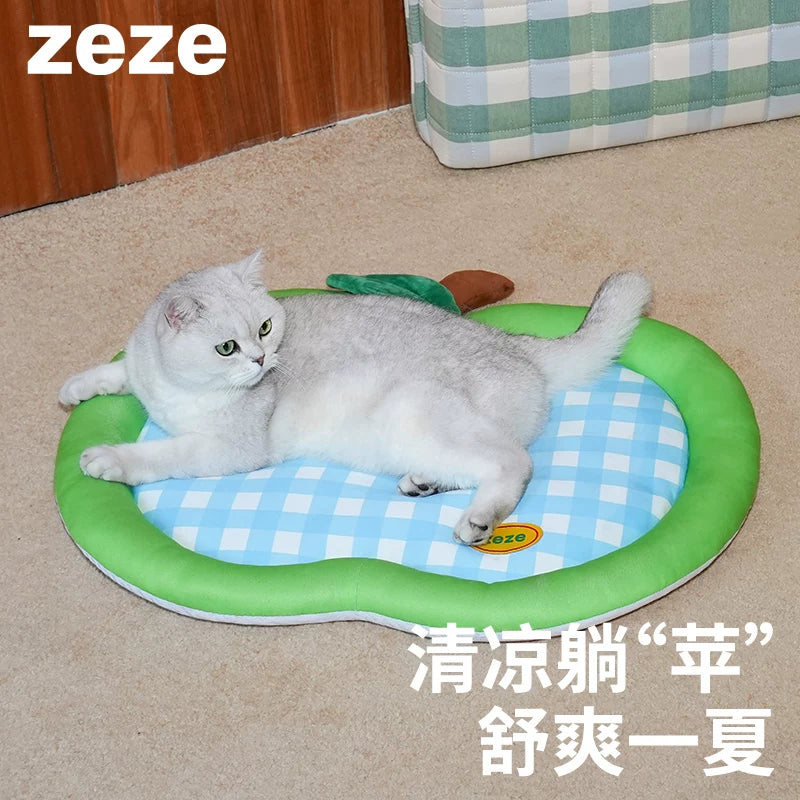ZEZE Pet Cooling Mat for Cats and Dogs, Summer Ice Silk Fabric Cooling Pad