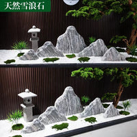 Natural Snow Wave Stone Slices for Indoor Zen Gardens and Outdoor Landscaping