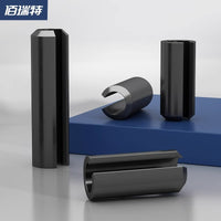 Black 65 Manganese Steel Slotted Spring Pins, Hollow Dowel Pins for Positioning and Fastening