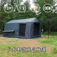 Inflatable Oxford Cloth Camping Tent for 2-8 People, 12sqm, 420D, Waterproof, Moisture-proof, Portable, Easy Setup