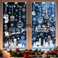 Christmas Static Window Clings - Santa, Snowman, Reindeer Decals for Holiday Decoration