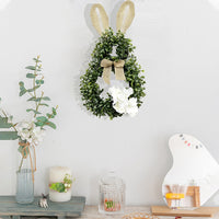 2025 Easter Bunny Wreath Home Decor Wall Hanging with Bow