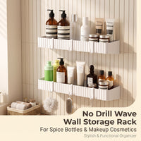 Wall-Mounted Punch-Free Bathroom Shelf with Hooks for Kitchen and Bathroom Storage