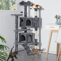 Multi-Level Cat Tree Condo with Scratching Posts and Perches for Large Cats