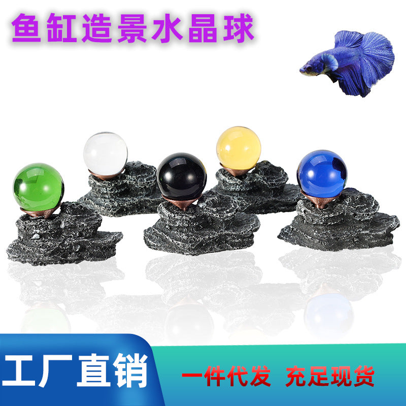 Aquarium Crystal Ball Ornament for Fish Tank Decoration