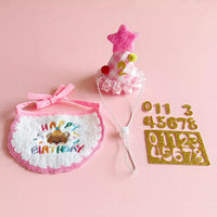 Pet Birthday Bandana Bib and Hat Set for Dogs and Cats, Cute Photo Prop Costume