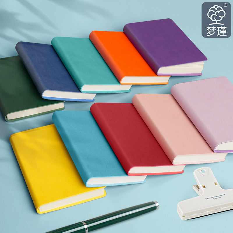 A7 Portable Pocket Notebook, 100 Sheets, PU Leather Cover, Thickened Pages for Students
