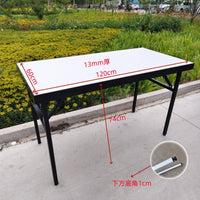 Folding Conference Table with Moisture-Proof Finish and Painted Steel Frame
