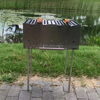 Portable Briefcase Style Folding Charcoal BBQ Grill for Outdoor Camping and Patio Use