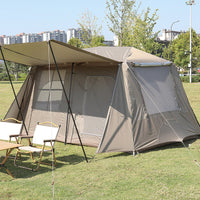 Outdoor Tunnel Camping Tent, Easy Setup, Double Layer, 2 Rooms, 1 Hall, Automatic Family Tent