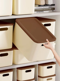 Desktop Storage Box with Lid for Snacks, Toys, and Sundries - Rectangular Organizer Bin