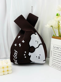2025 Spring Korean Style Knitted Tote Bag Everyday Versatile Wrist Bag for Outings and Gifts