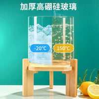 Glass Cold Water Pitcher with Faucet, High Temperature Resistant Beverage Dispenser for Juice, Tea, and Lemonade
