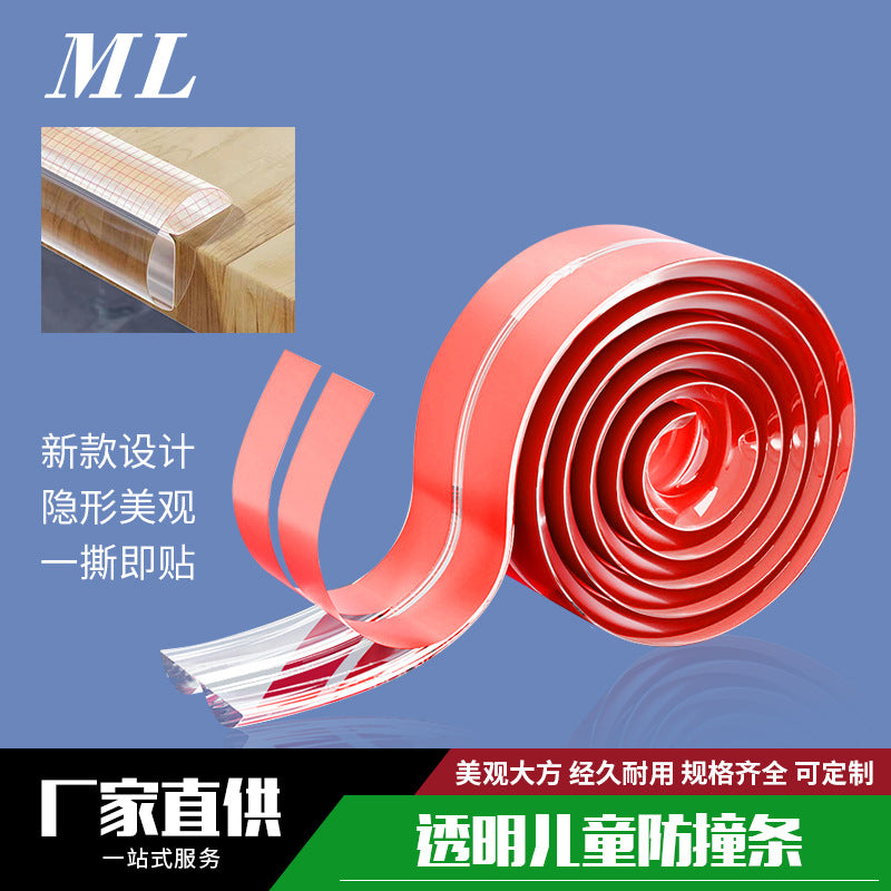 W-Type Transparent Edge Protector Strip for Child Safety, No Adhesive Required, Anti-Collision Guard