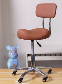 Ergonomic Saddle Stool with Backrest, Swivel Adjustable Salon Chair for Beauty, Hairdressing, and Office