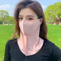 Ice Silk UV Protection Face Mask with Neck Gaiter for Summer Outdoor Activities