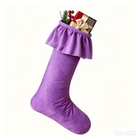 Large Ruffled Christmas Stocking with Hanging Loop for Fireplace & Christmas Tree Decoration
