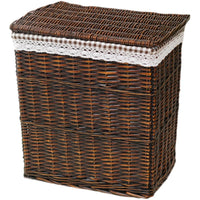 Large Woven Laundry Hamper with Lid, Rattan Style Clothes Basket Storage Bin for Home