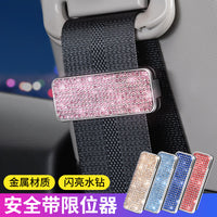 Car Seat Belt Adjuster Clip with Rhinestones, Anti-Choke Safety Belt Positioner