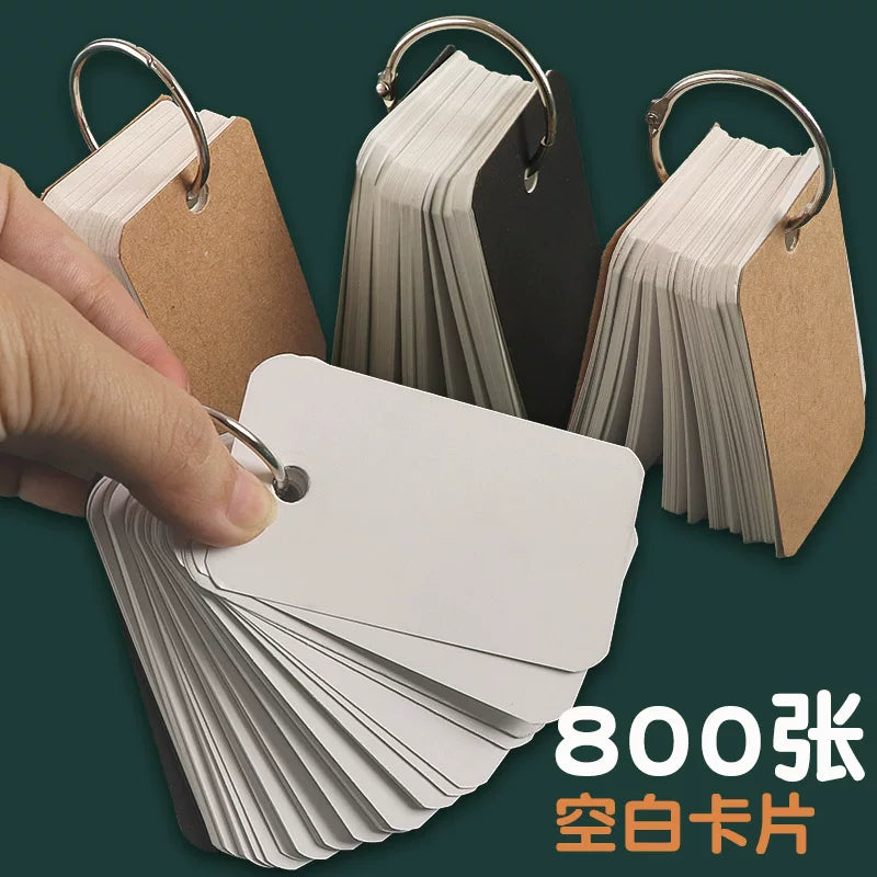 Mini Portable Ring-Bound Notebook Set for Notes, DIY Cards, and Study