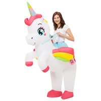 Inflatable Unicorn Rainbow Wing Costume for Adults and Kids - Halloween Cosplay & Performance